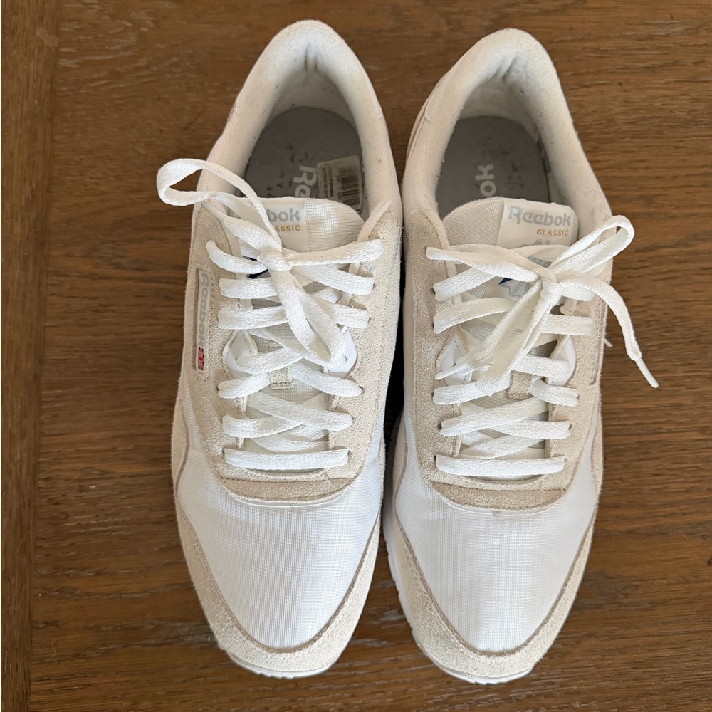 Reebok Classic Beige and White Sneakers